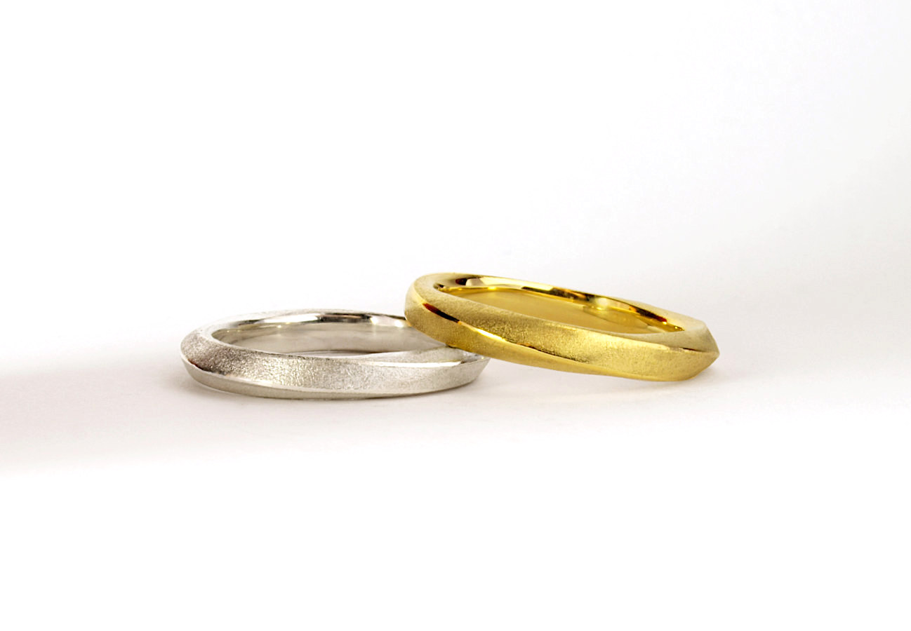 Trauringe Möbiusband, 585/-Gold, Silber